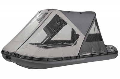 Тент трансформер кабриолет на лодку Баджер 390